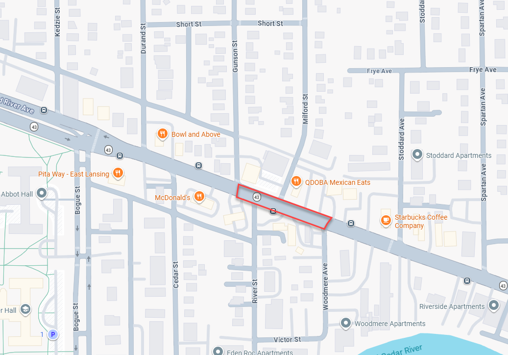 Grand River Ave between Gunson and Woodmere will be closed