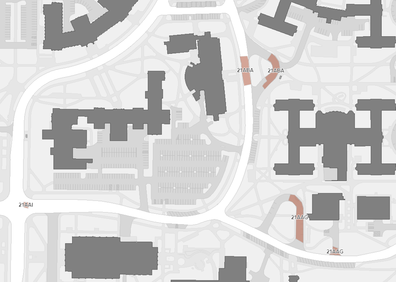 Campus roadway repairs map