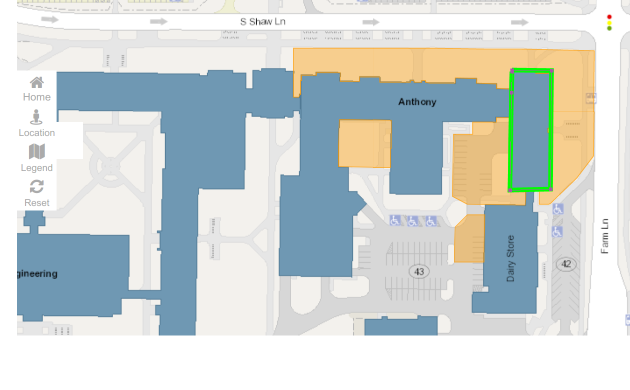 Map of Anthony Hall water shutdown area