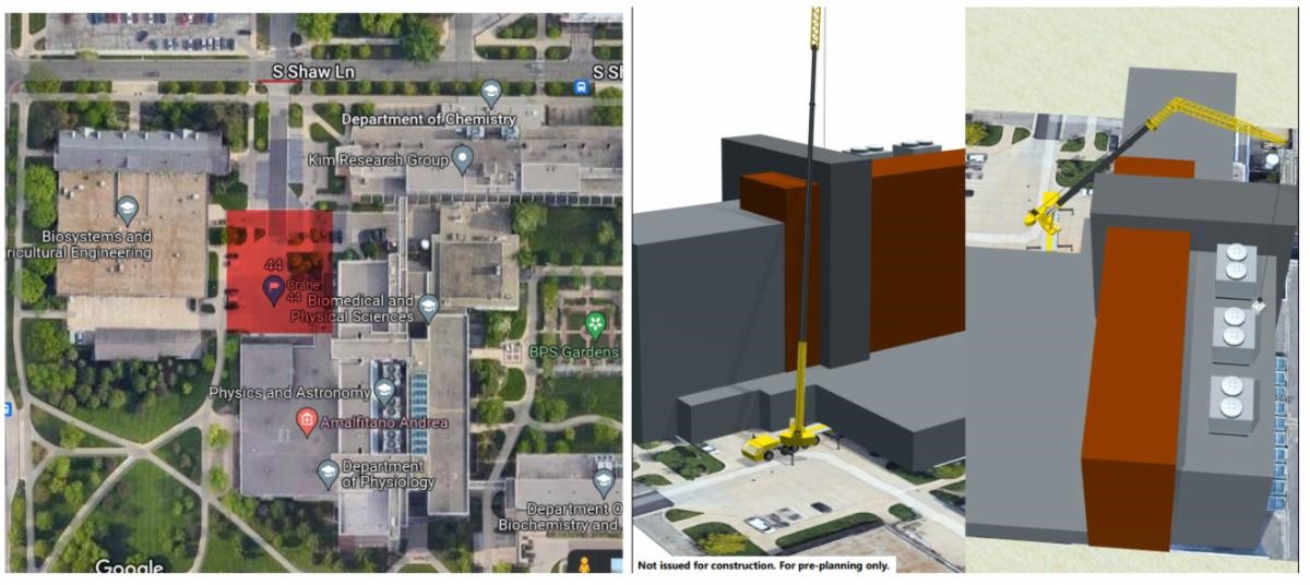 diagram of crane lift area