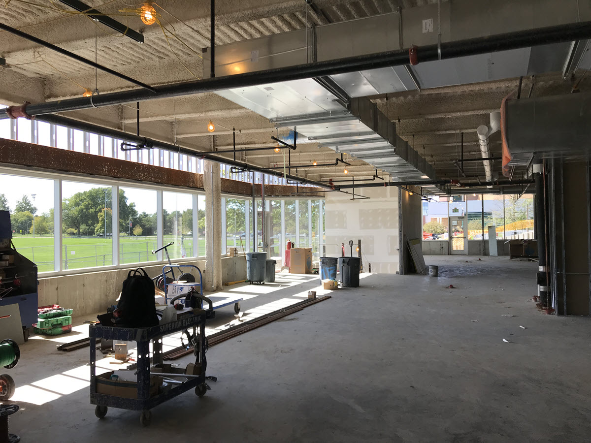 Interior shot of Munn Addition showing portion of area that will eventually house the Hockey Hall of History displays