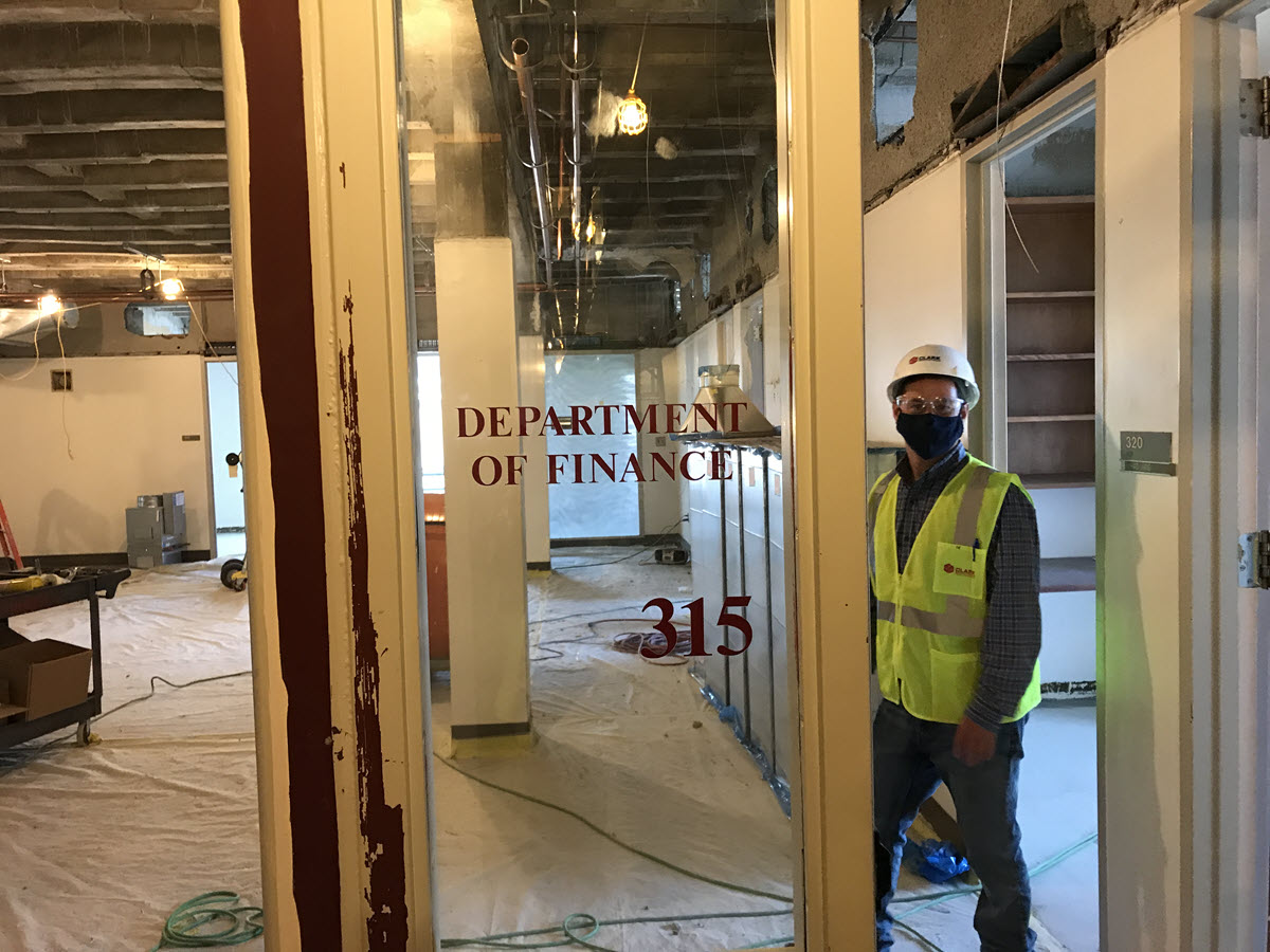 Department of Finance Office renovations in progress