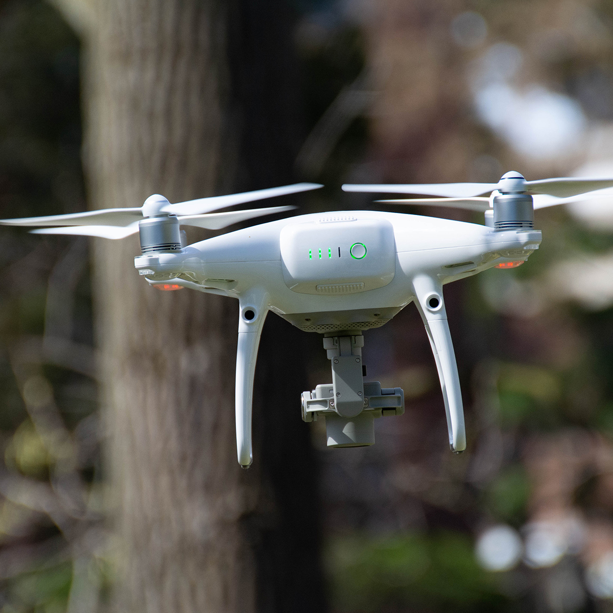 A drone was used to inspect riverbank erosion along the Red Cedar River on MSU's campus