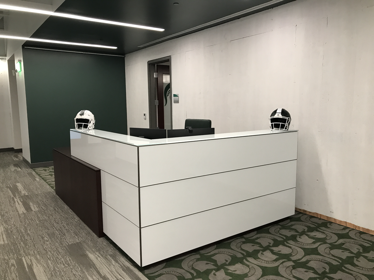 Photo of new second floor reception desk