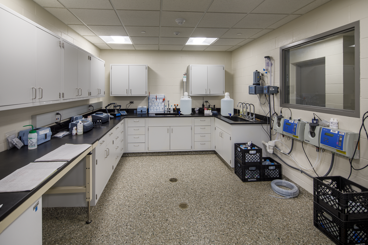 Interior shot of Water Treatment Plant testing lab