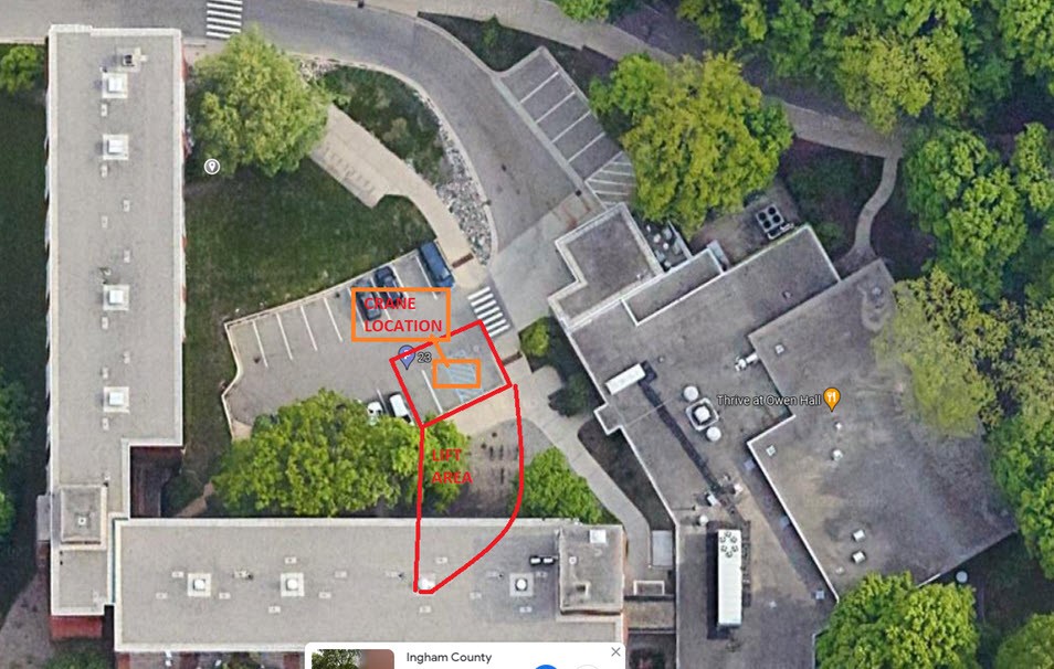 Own Grad Hall crane lift map