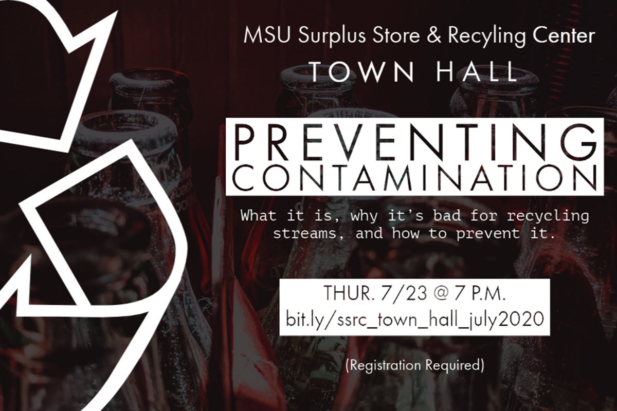Graphic of preventing contamination town hall event invitation