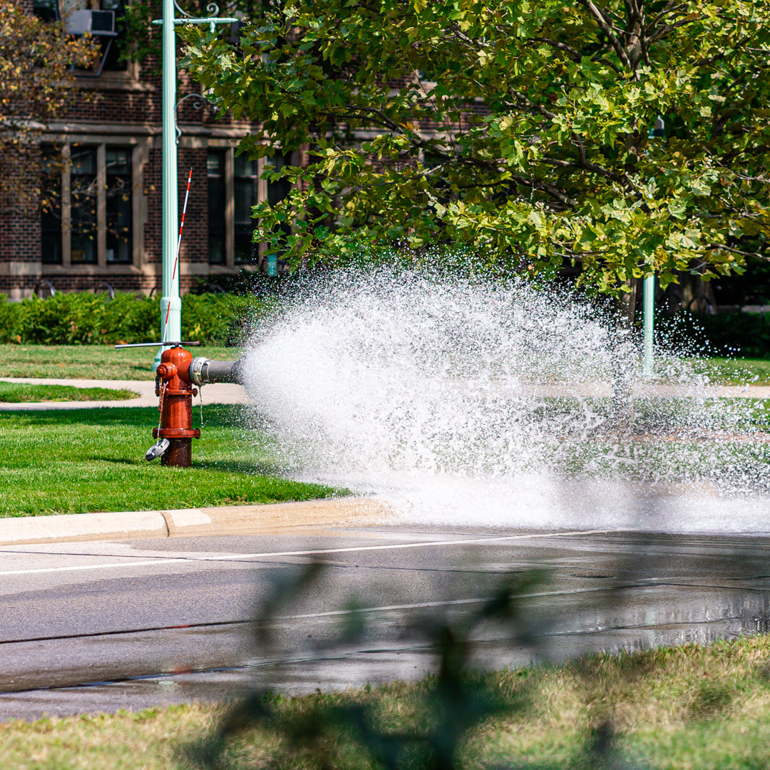 photo of open hydrant