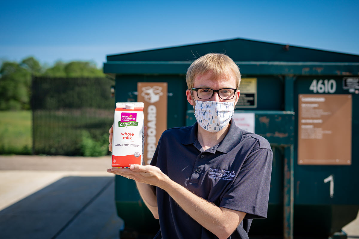 Photo of Chris Hewitt at Recycling Center Drop Off