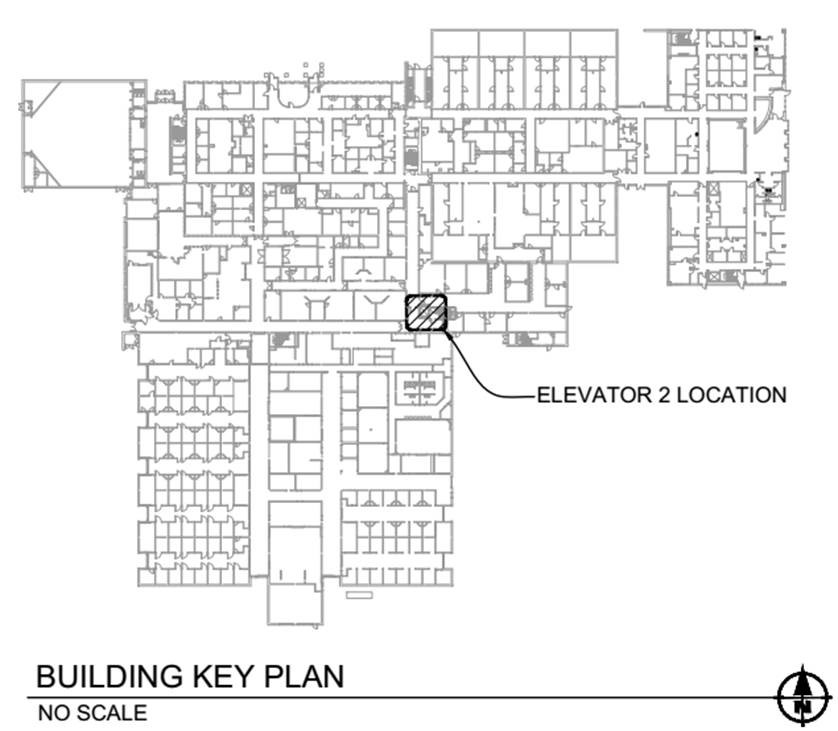 Vet Med map showing location of elevator 2