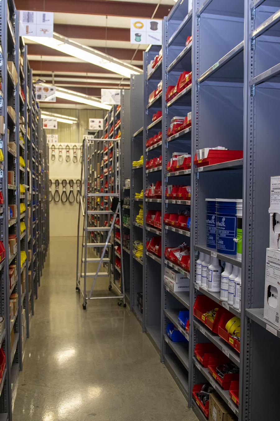 Shelves in the storeroom