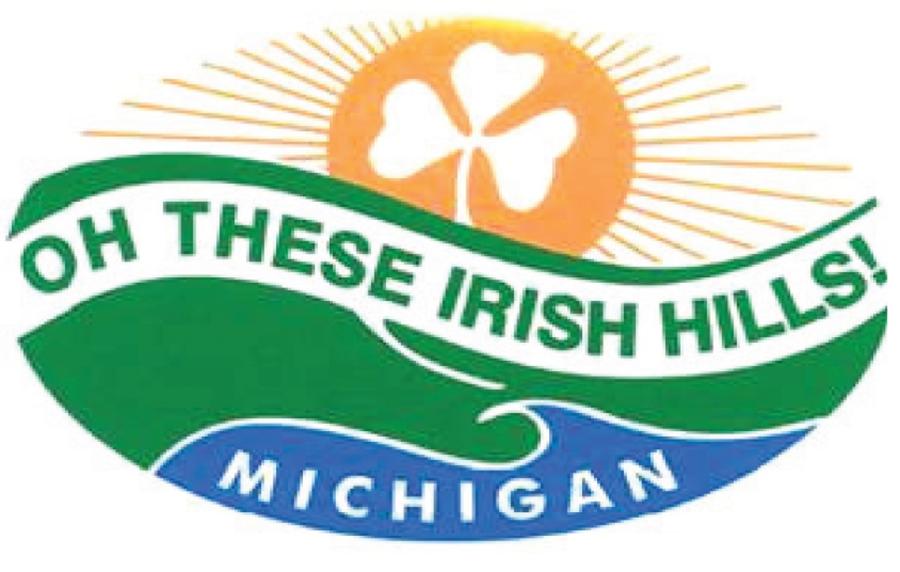 Oh These Irish Hills logo with three-leaf clover and Michigan written underneath.