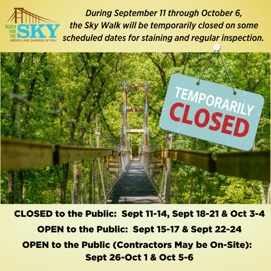 Sky Walk temporary closure (detailed in text to right of image).