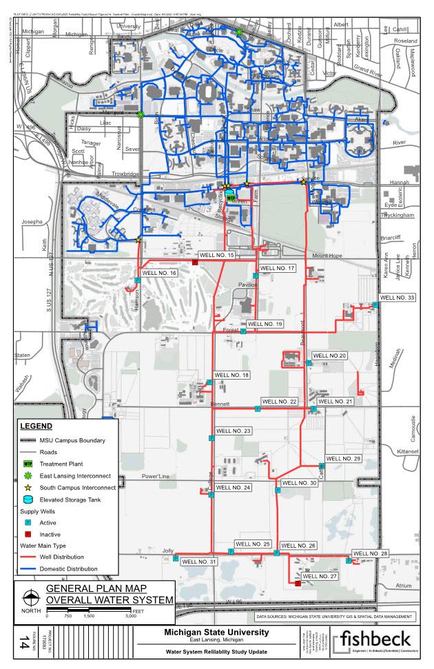 map of campus water distribution systems