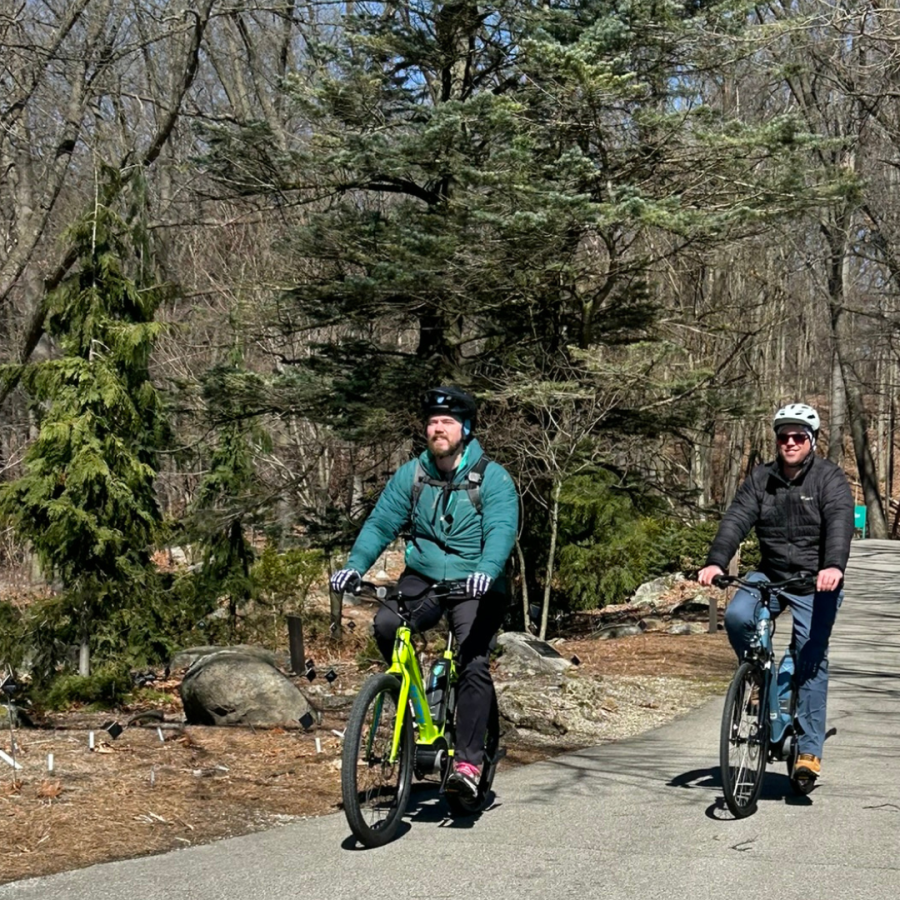 Biking on the paved HLG trails.