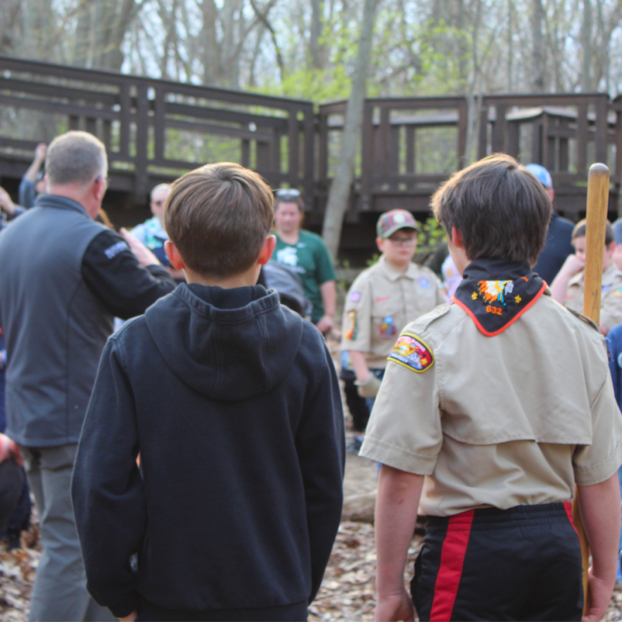 Scouts observe tree planting in 2025.