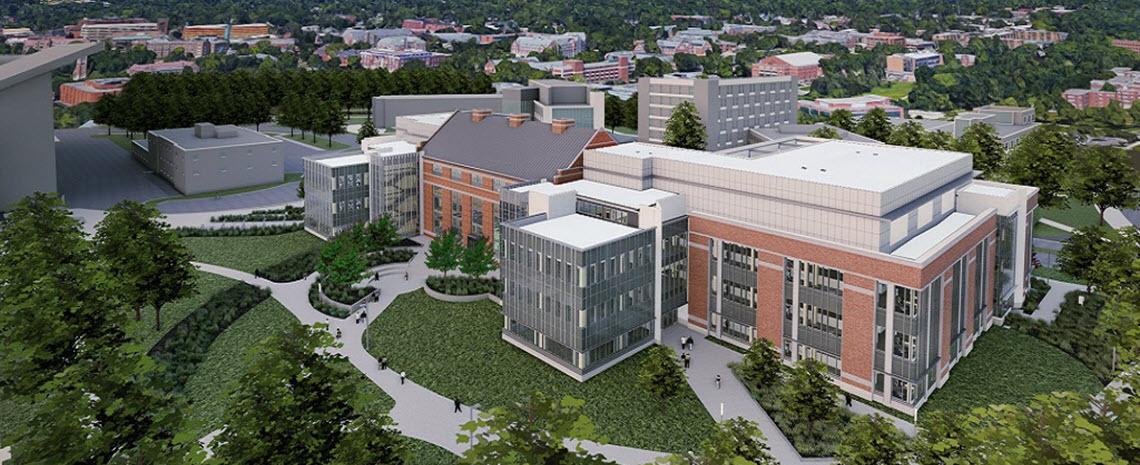 artist aerial-view rendering of new facility - tentative - pending scope finalization