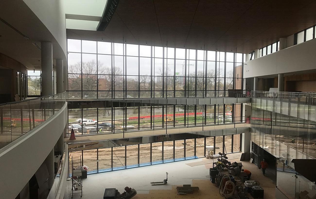 View north from the atrium stairs