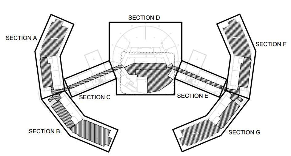 Diagram of McDonel Hall section breakdown