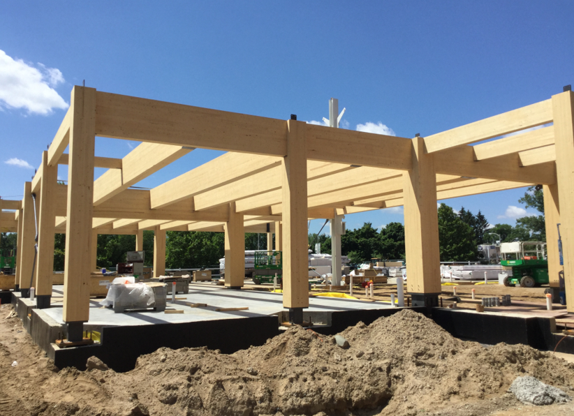 Mass timber erection has started on south side of STEM facility