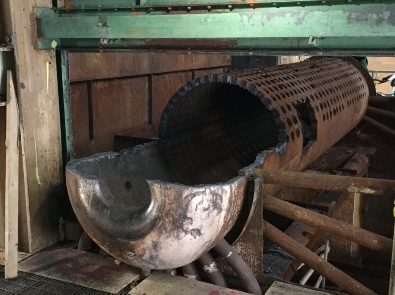 Demolition of the existing steel boiler drums (the drum wall is 2-inches thick and very heavy)