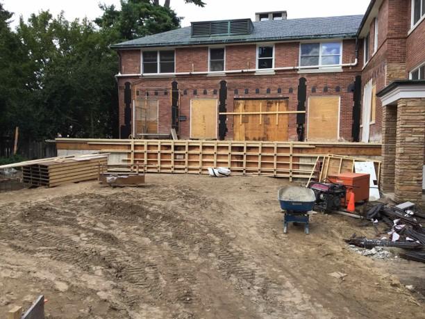 New Terrace Room foundation installation in progress