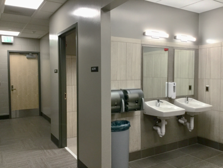 New bathroom areas within locker room