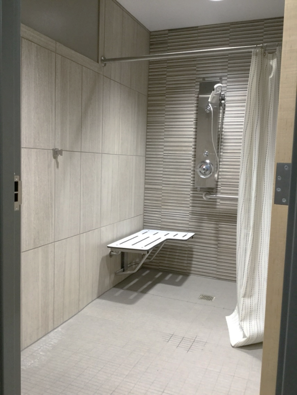 New shower area within locker room