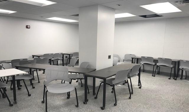 New furniture in classroom space