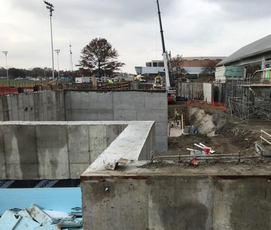 Addition excavation and foundation walls looking west