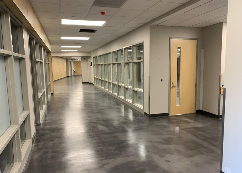 New main corridor to engineering labs and classrooms