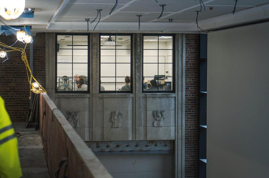 View of existing building from inside the new structure