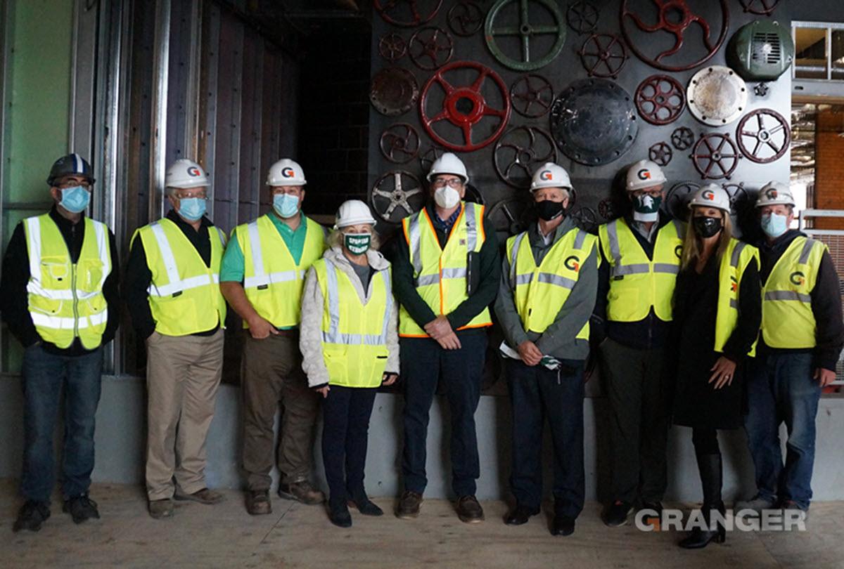 Granger Construction representatives along with IPF project manager Jeff Bonk, recently gave a tour of the STEM project site to IPF VP Dan Bollman, MSU Trustee Melanie Foster and project partners. 