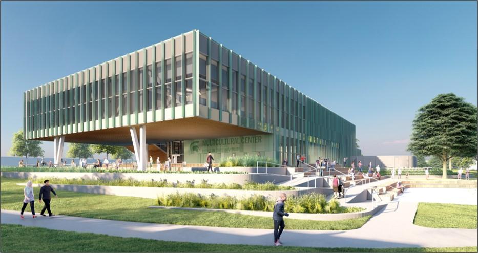 Rendering of the exterior of the Multicultural Center