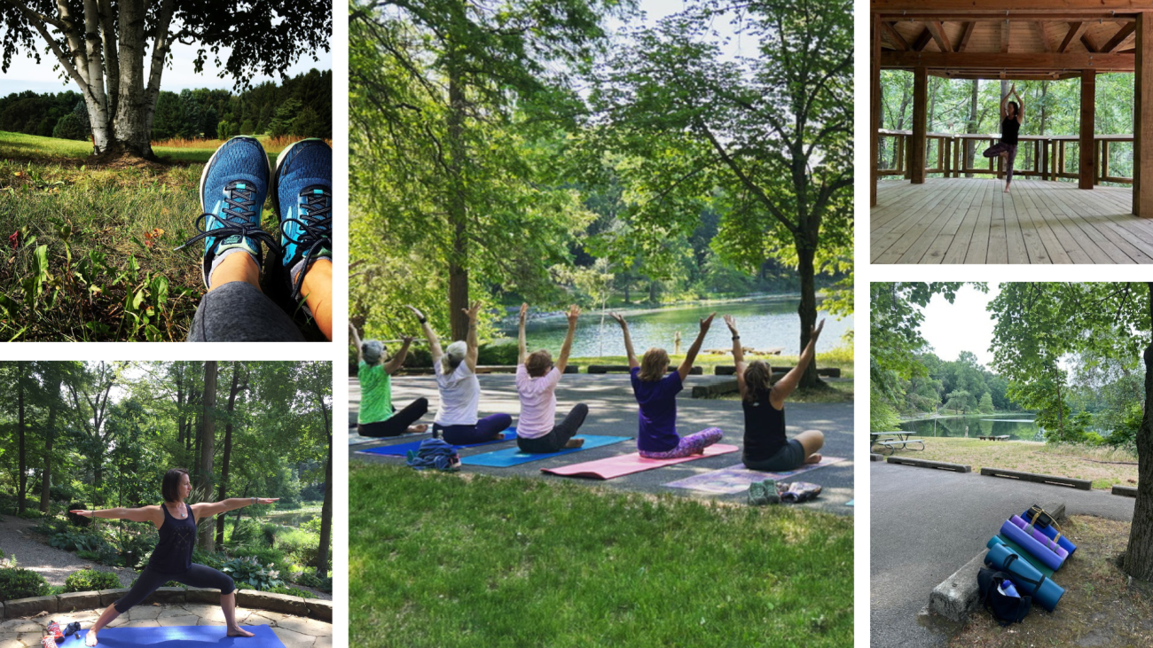 Yoga at Hidden Lake Gardens.