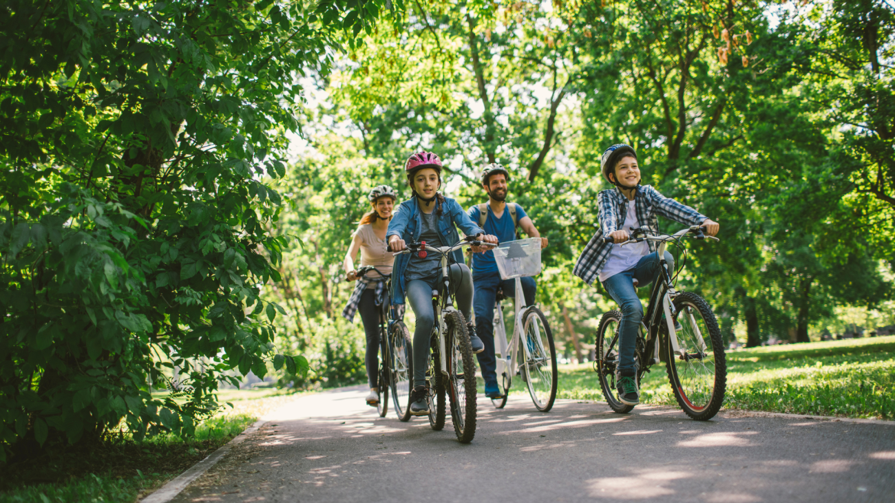 Cyclists speed down the trails of HLG.