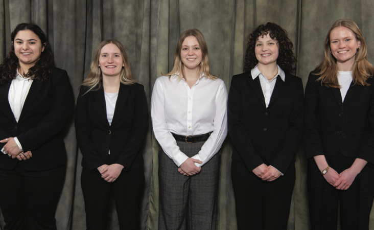Image of (left to right) Savannah Nseir, Courtney Easton, Ella Beck, Sofia Aultman, and Nicole Stensen