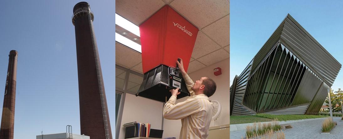 Photo montage of T.B. Simon Power Plant, commissioning work at Erickson Hall and Broad Art Museum