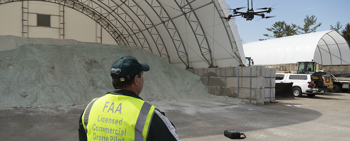 IPF drone pilot Jeff West operates a drone used for surveying.