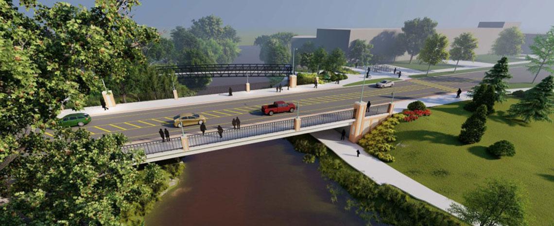 Rendering of the new Farm Lane pedestrian and vehicle bridges