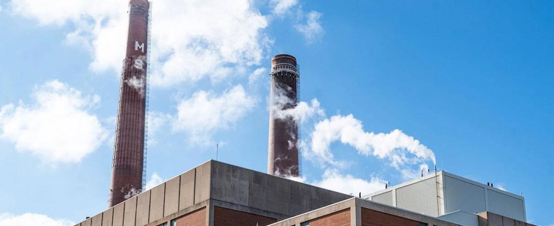 Cooling towers on the T.B. Simon power plant