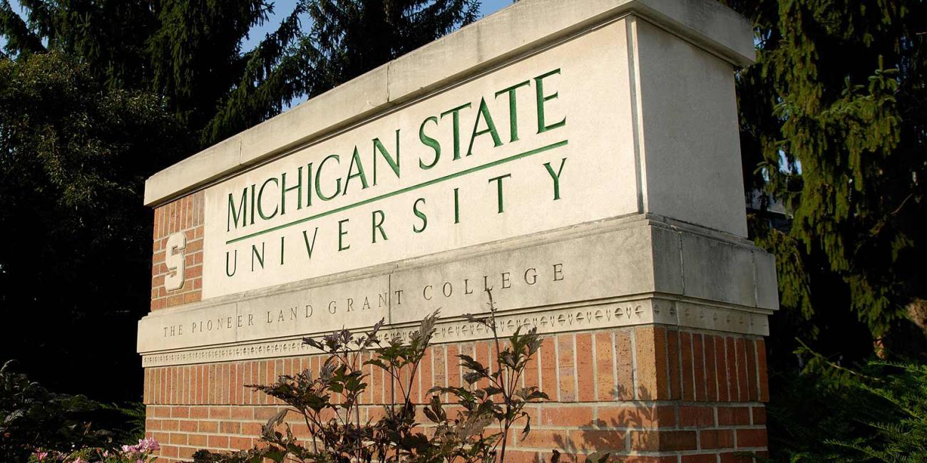 Entrance sign to the MSU campus
