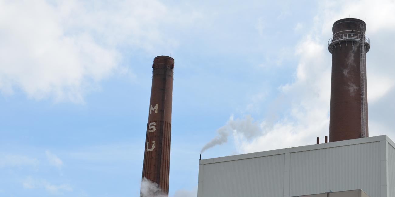 Photo of power plant stacks