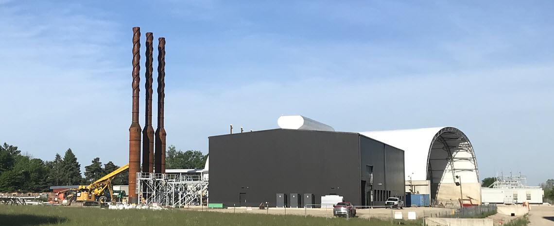 Exterior of the RICE facility under construction