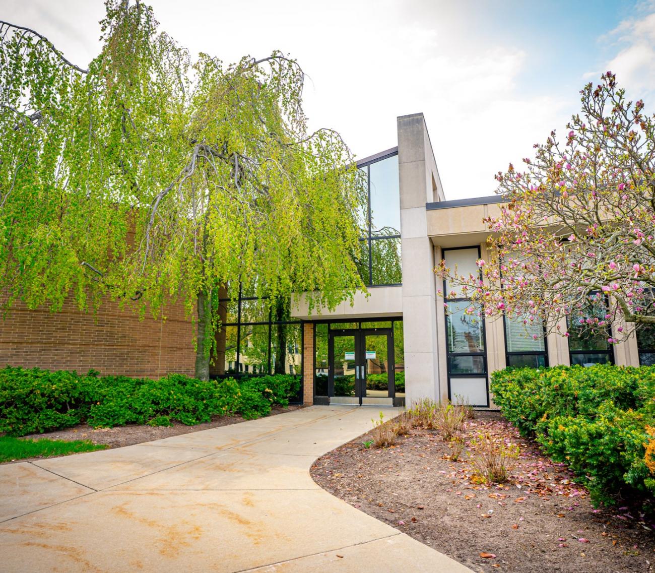 Photo of the main Packaging Building entrance